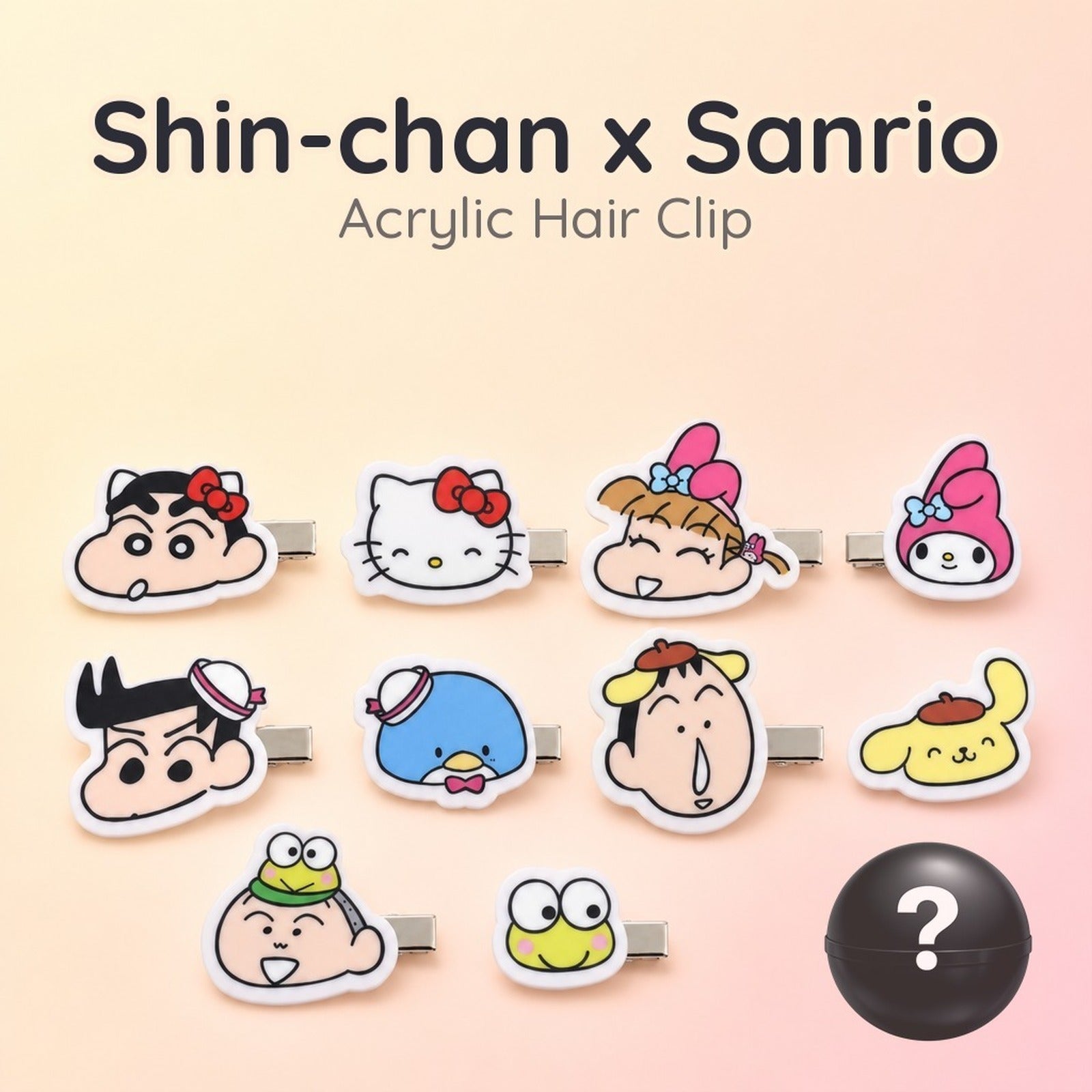 Crayon Shin-chan x Sanrio Characters Acrylic Hair Clip - Collection 2 (Blind Capsule) - Image 1