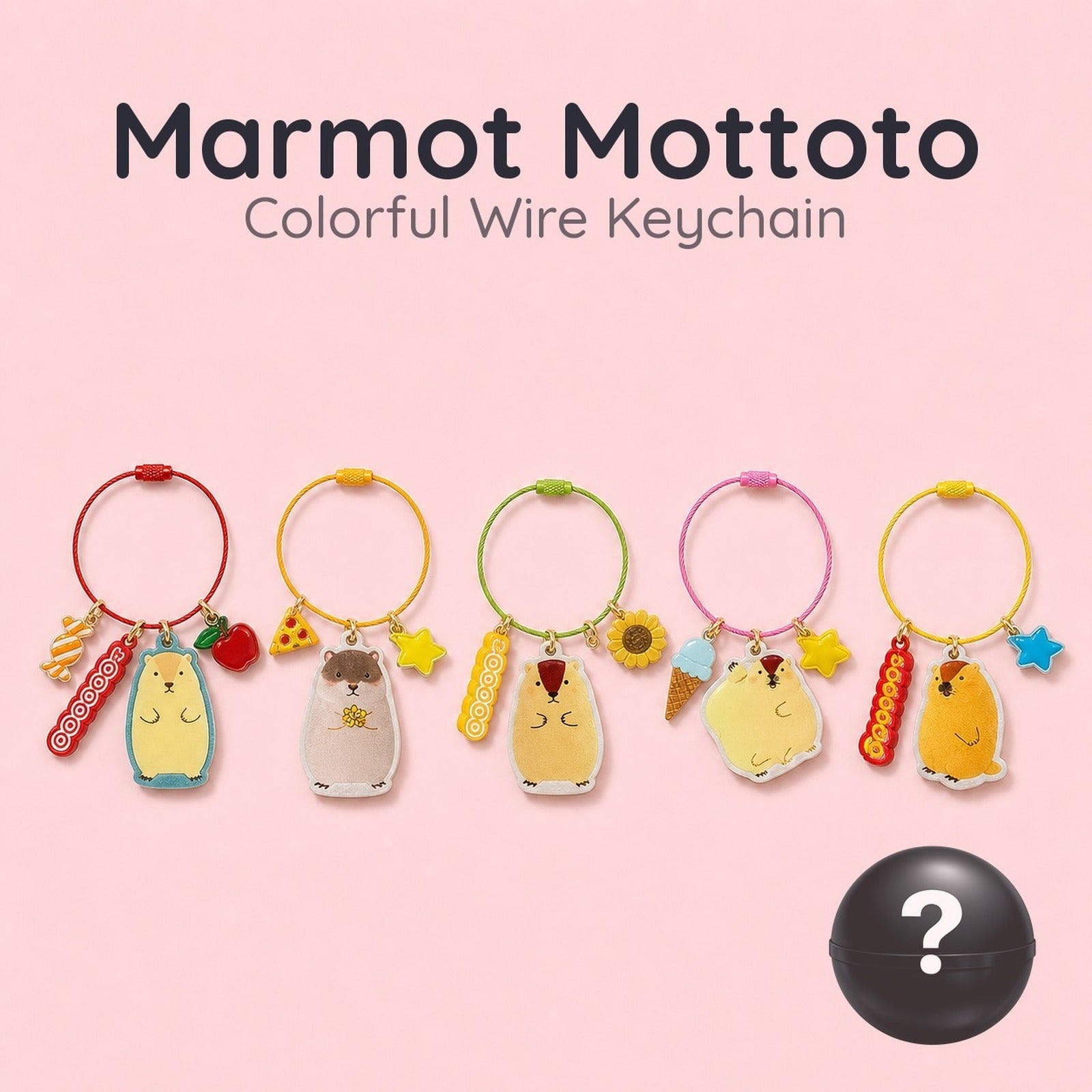 Marmot Mottoto Colorful Wire Key Chain (Blind Capsule) - Image 1