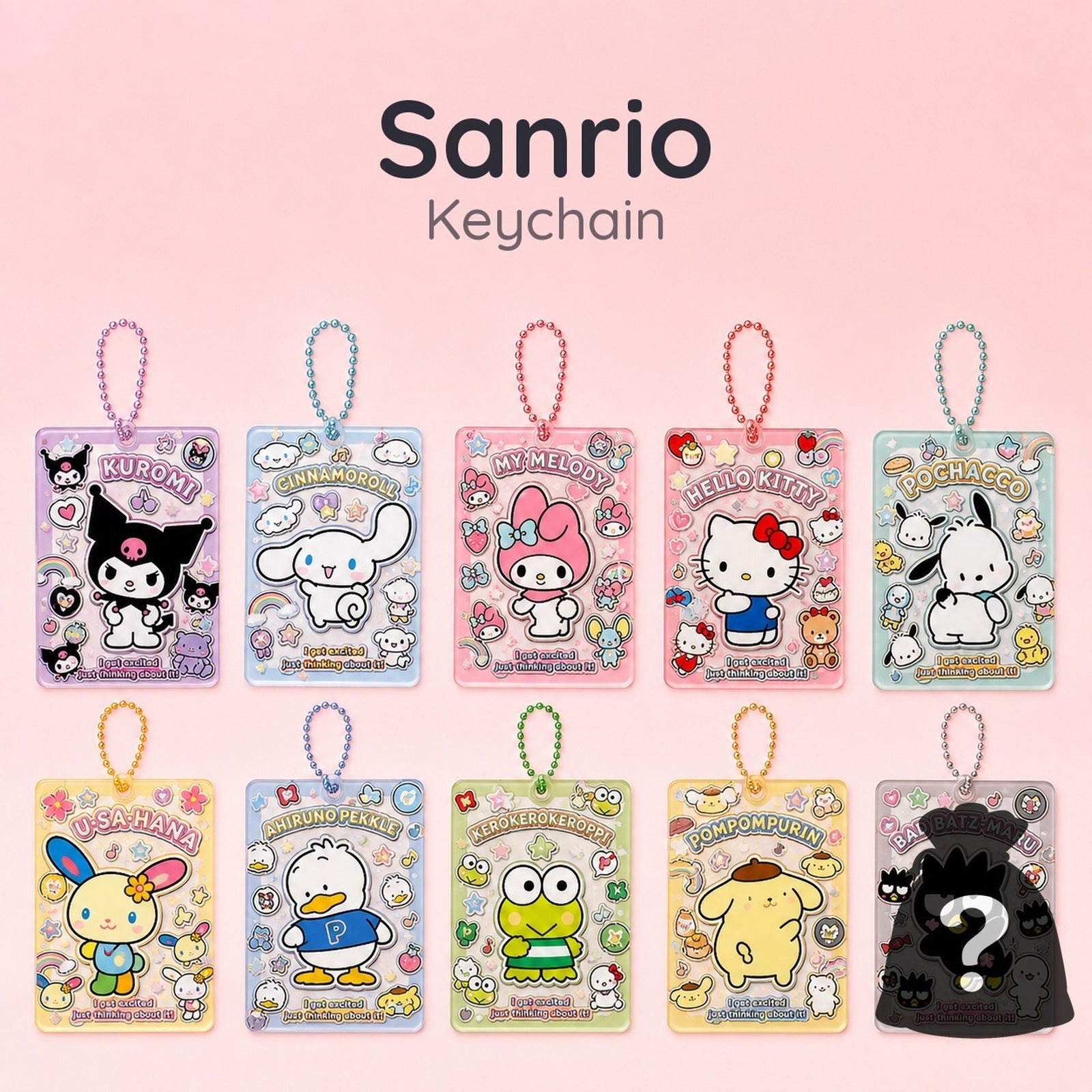 Sanrio Characters Trading Clear Card Key Chain (Blind Bag) - Image 1