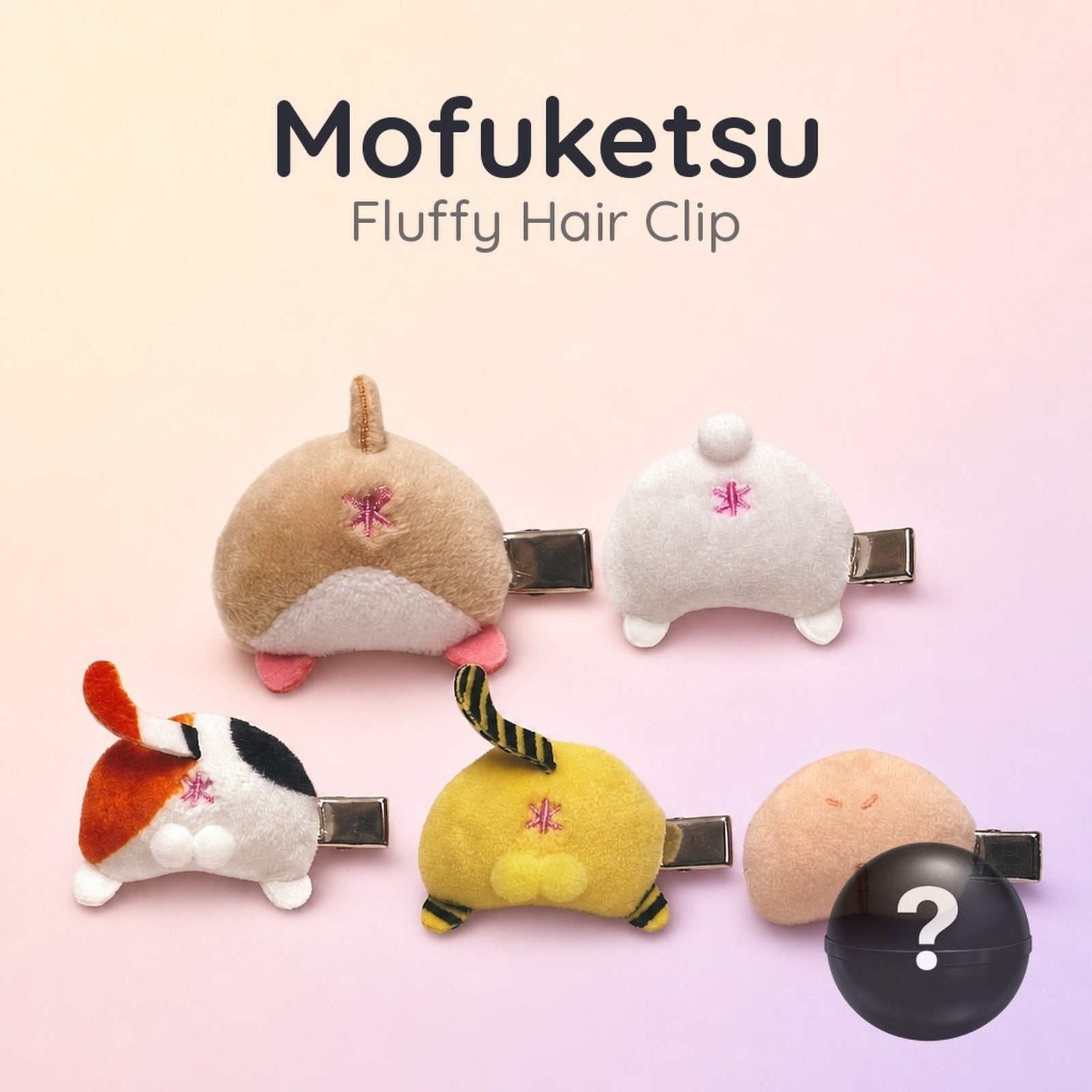 Mofuketsu Hair Clip - Fluffy Animal Bottom Hair Accessories (Blind Capsule) - Image 1