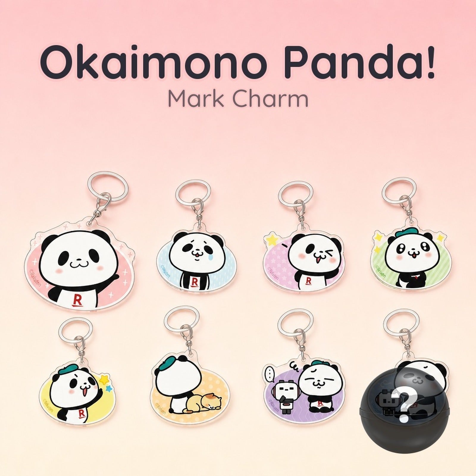 Okaimono Panda Mark Charm - Rakuten Shopping Panda Collection (Blind Capsule) - Image 1