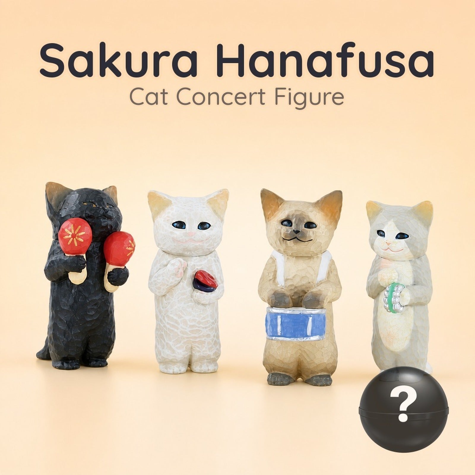 Sakura Hanafusa Cat Concert - Woodcarving Style Musical Cat Figures (Blind Capsule) - Image 1