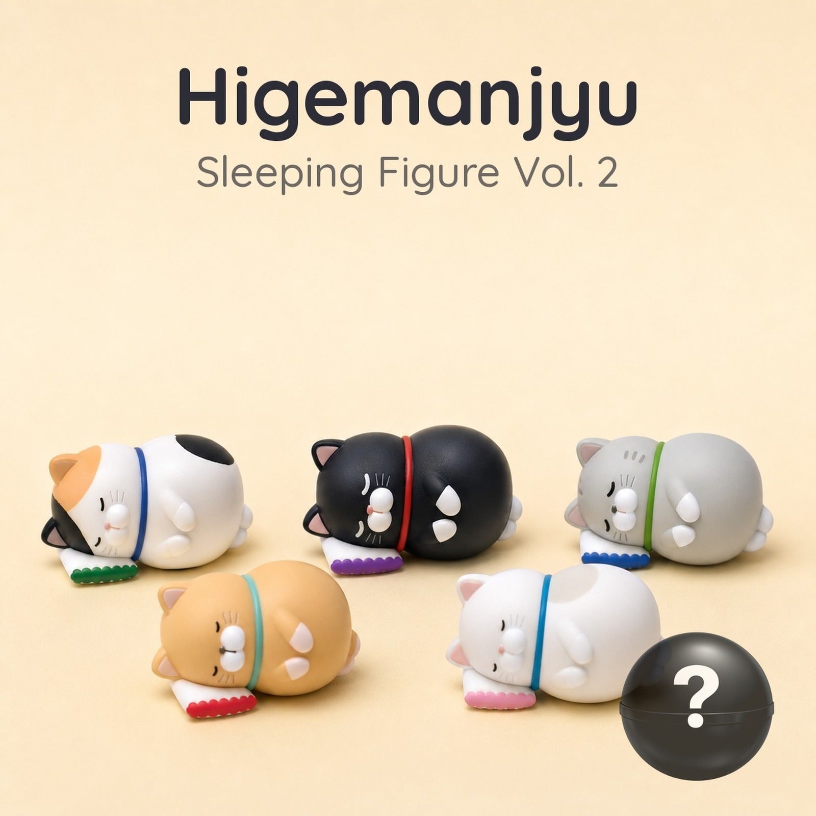 Higemanjyu Sleeping Figure Vol. 2 - Mochi Cat (Blind Capsule) - Image 1