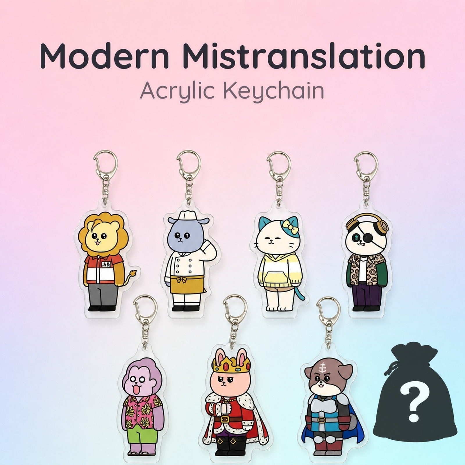 Modern Mistranslation Acrylic Keychain 01 - Official Illustration (Blind Bag) - Image 1