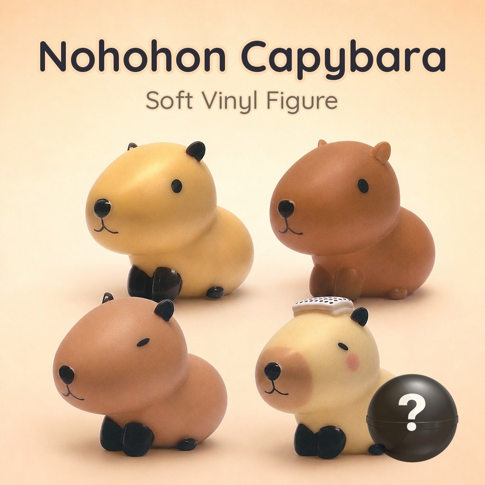 Nohohon Capybara-chan Mocchiri Soft Vinyl Figure - Hot Spring Capybaras (Blind Capsule) - Image 1