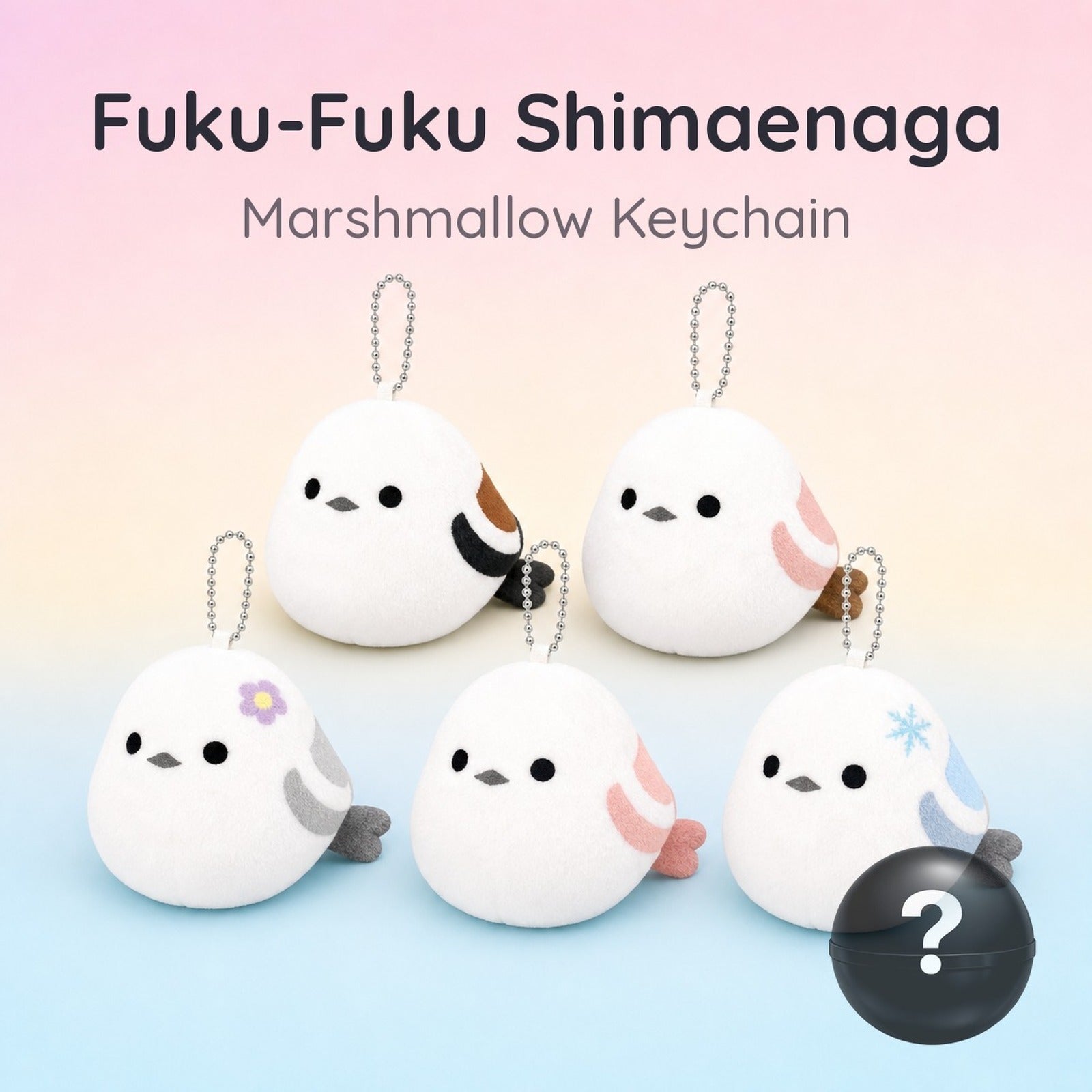 Fuku-Fuku Shimaenaga - Marshmallow Bird Keychain (Blind Capsule) - Image 1
