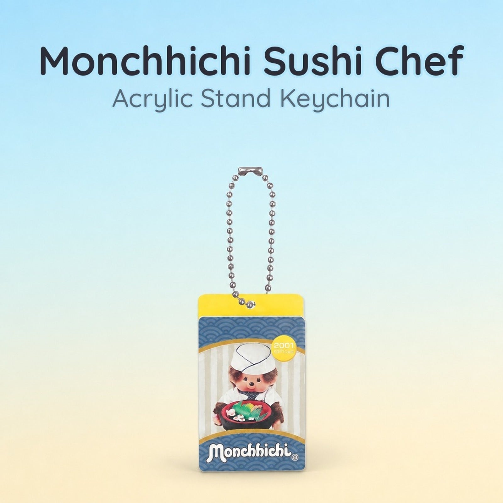 Monchhichi Acrylic Stand Museum Keychain - Sushi Chef Edition - Image 1