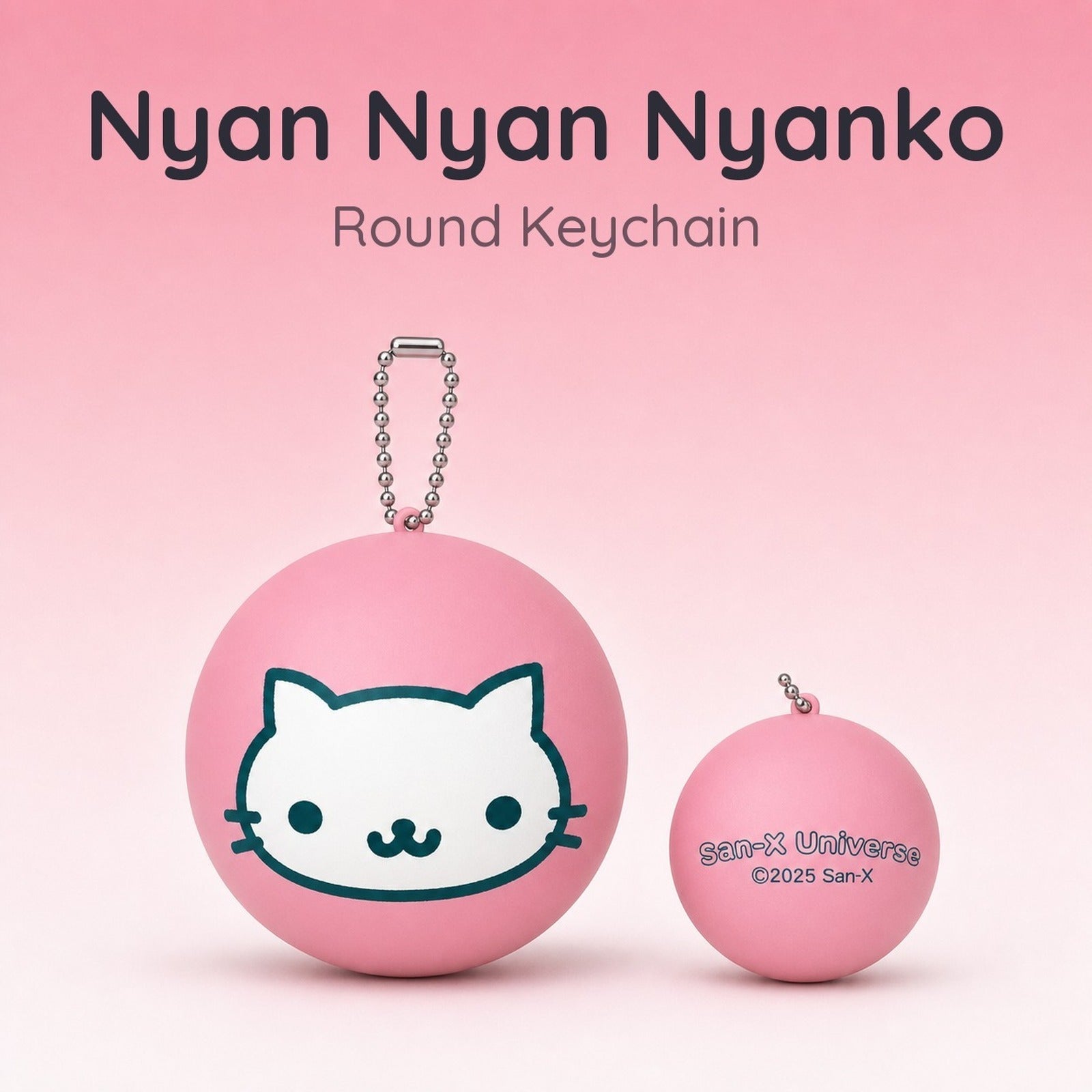 San-X Universe Marucolle! D - Nyan Nyan Nyanko Round Collection Keychain - Image 1