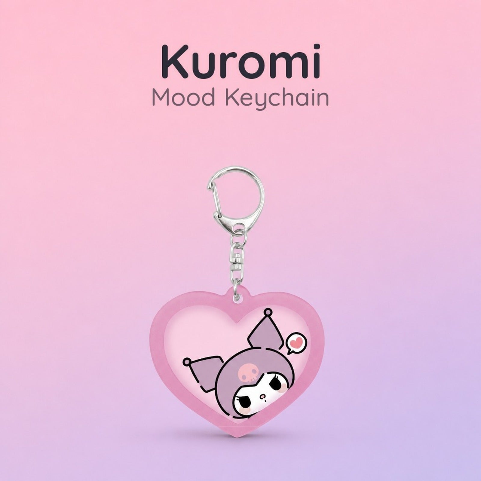 Sanrio Kuromi Meromero Change Keychain - Lenticular Expression Charm - Image 1