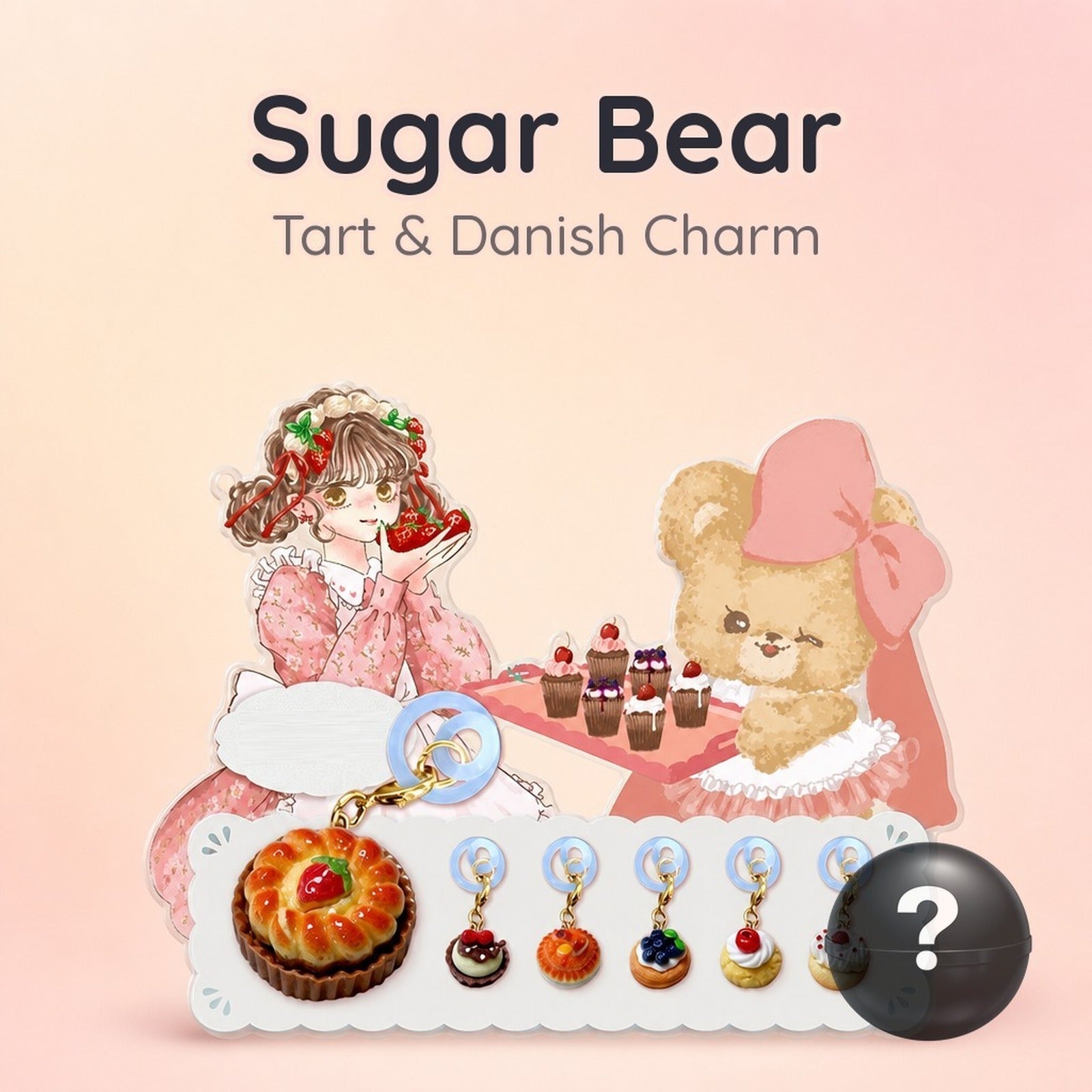 Sugar Bear Tart & Danish Mark Charm - Bakery Sweets Collection (Blind Capsule) - Image 1