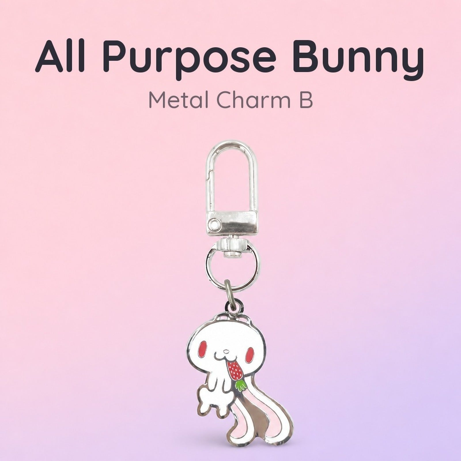 All Purpose Bunny Metal Charm B - Hanyo Usagi Collection - Image 1