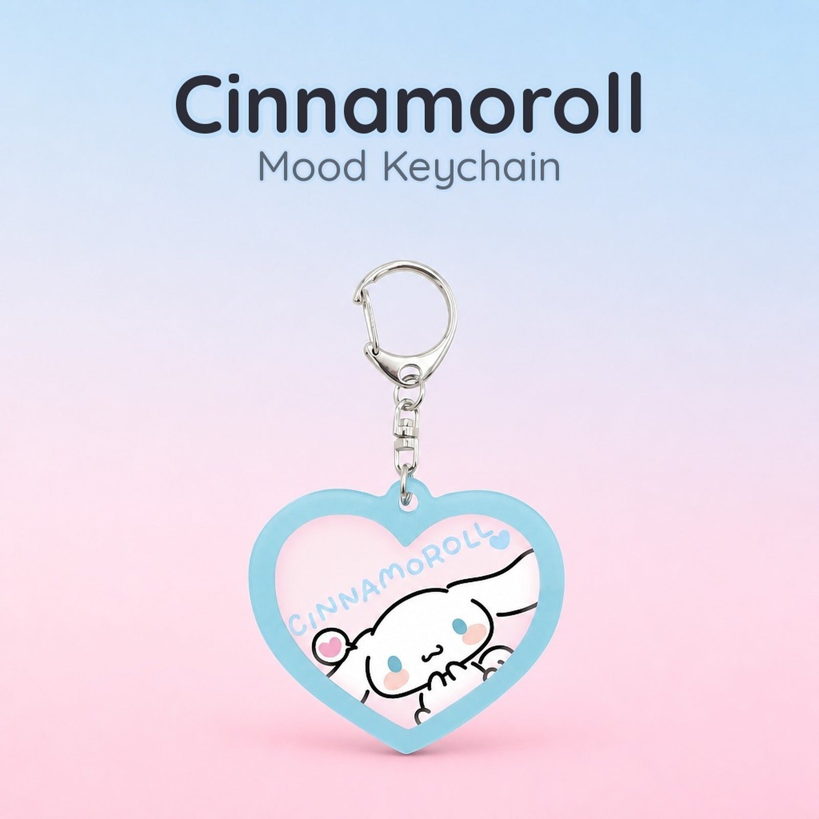 Sanrio Cinnamoroll Meromero Change Keychain - Lenticular Expression Charm - Image 1