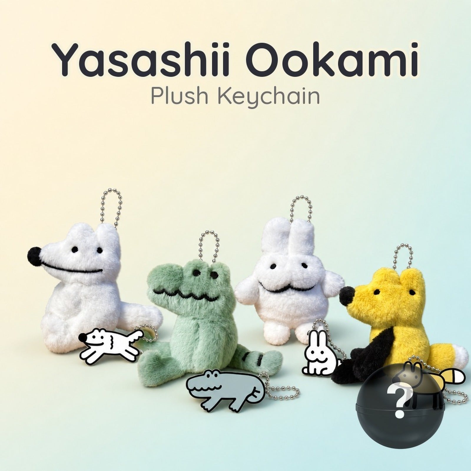 Yasashii Ookami Wolf-kun Plush Keychain - Gentle Wolf Character Collection (Blind Capsule) - Image 1