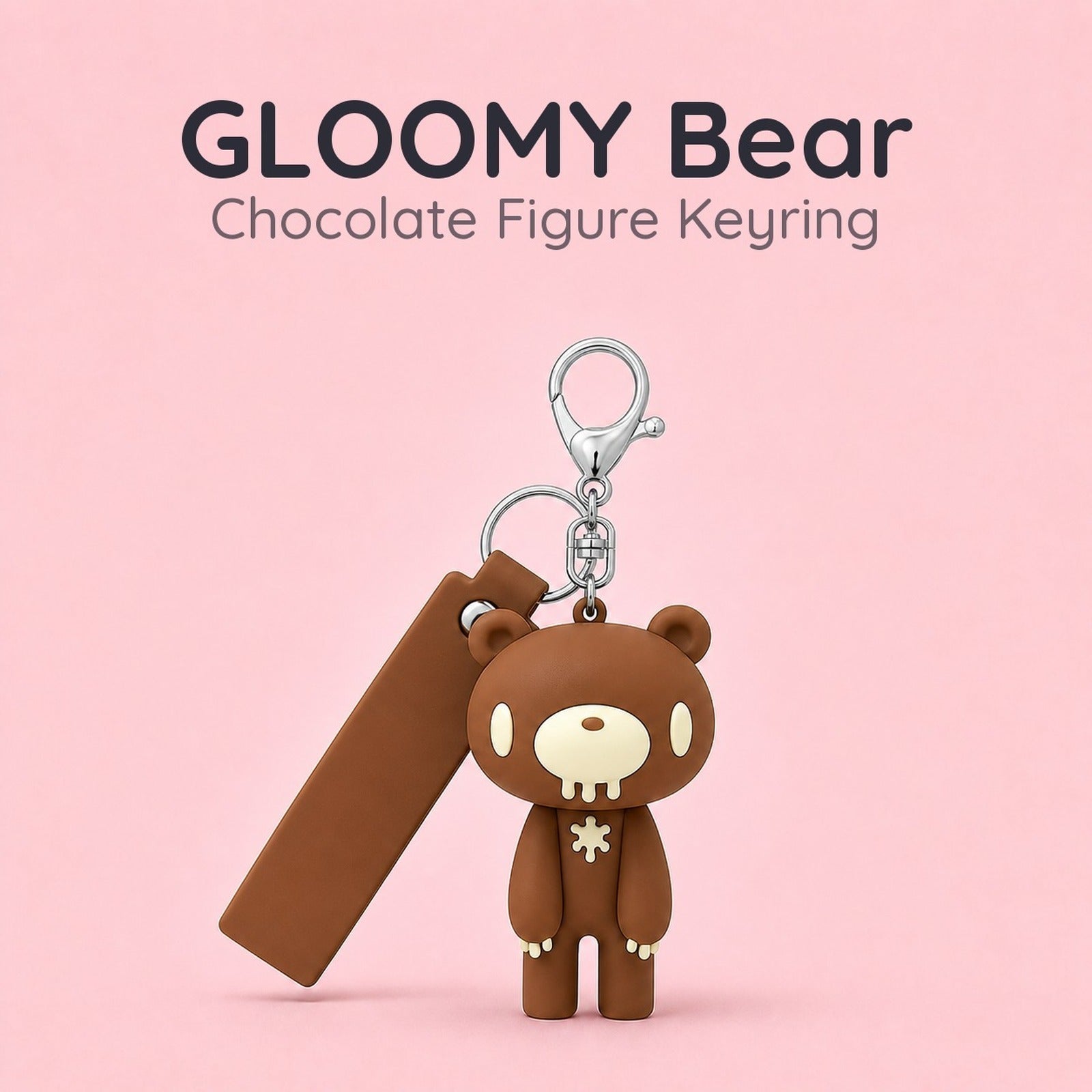 GLOOMY The Naughty Grizzly - Chocolate Brown Keyring Figure - Image 1
