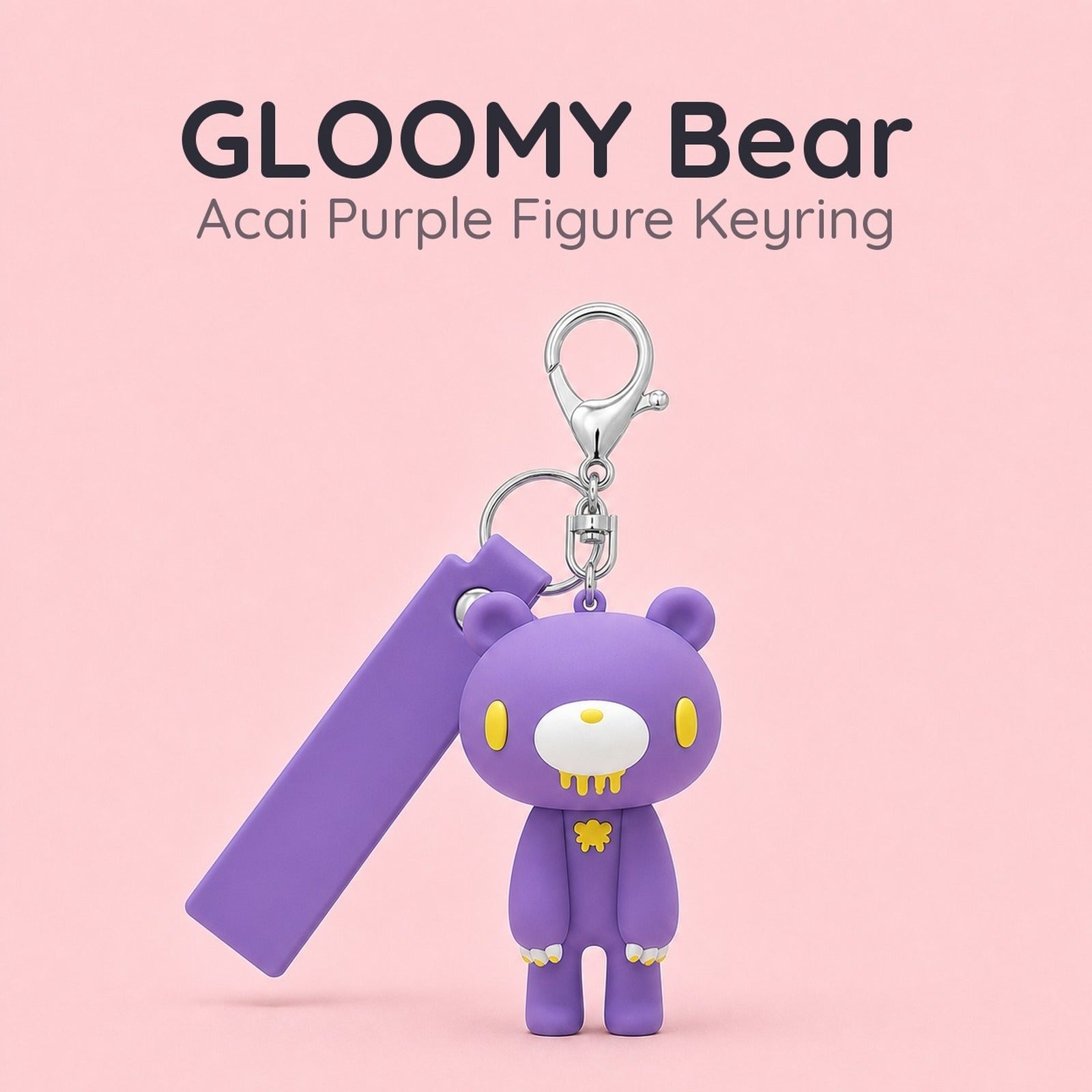 GLOOMY The Naughty Grizzly - Acai Purple Keyring Figure - Image 1