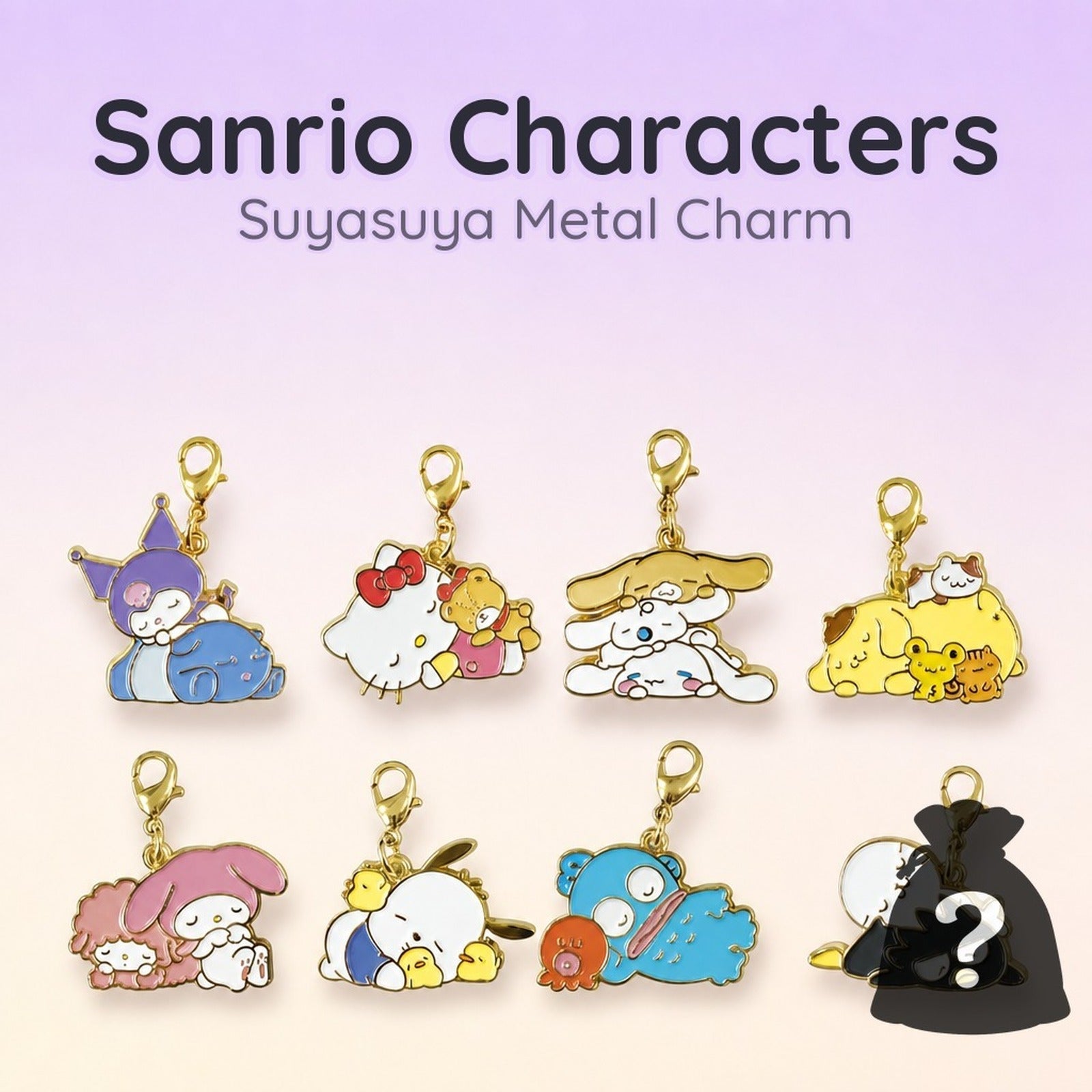 Sanrio Characters Trading Metal Charm - Suyasuya Sleeping Collection (Blind Bag) - Image 1