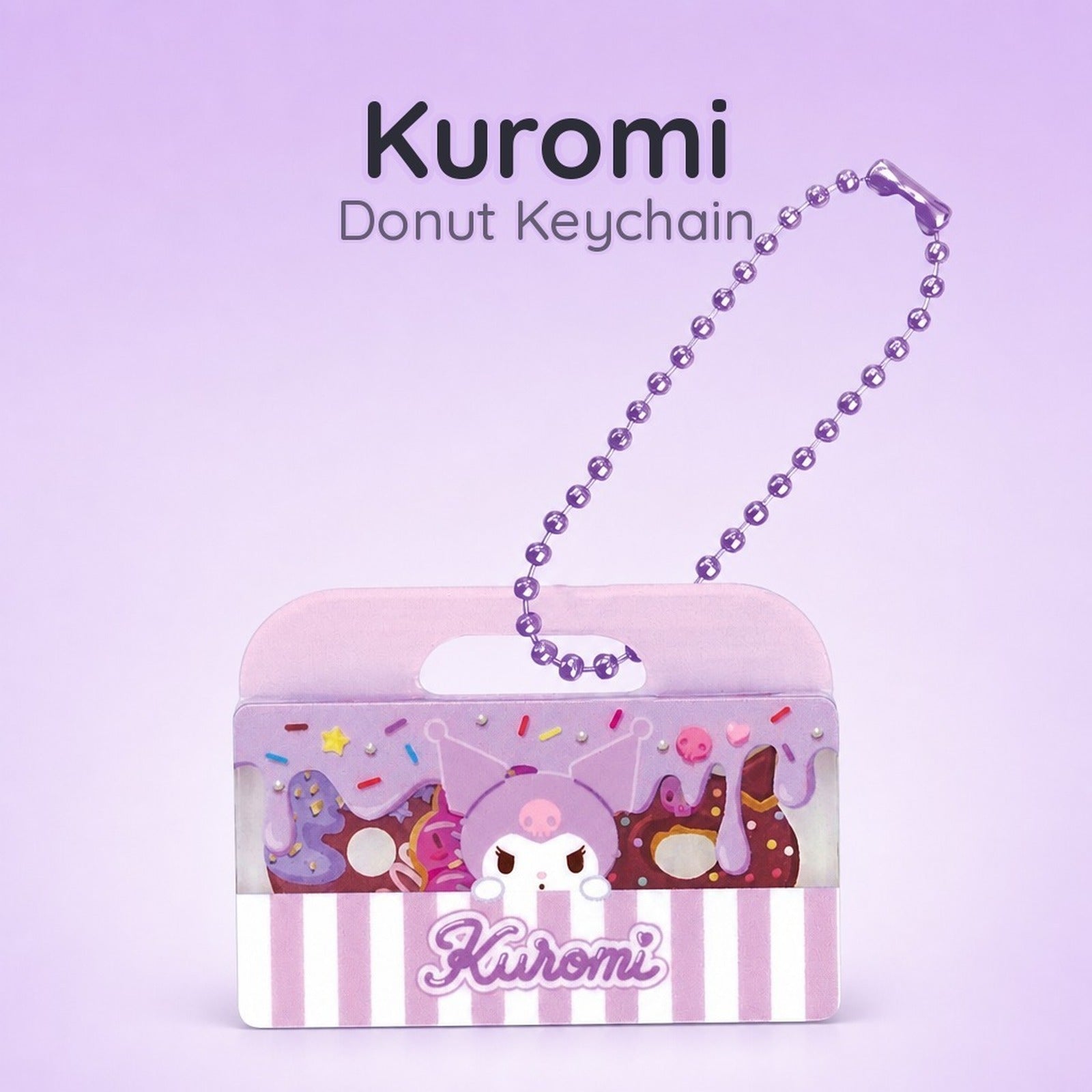Sanrio Kuromi Donut Package Keychain - Sweet Treats Design - Image 1