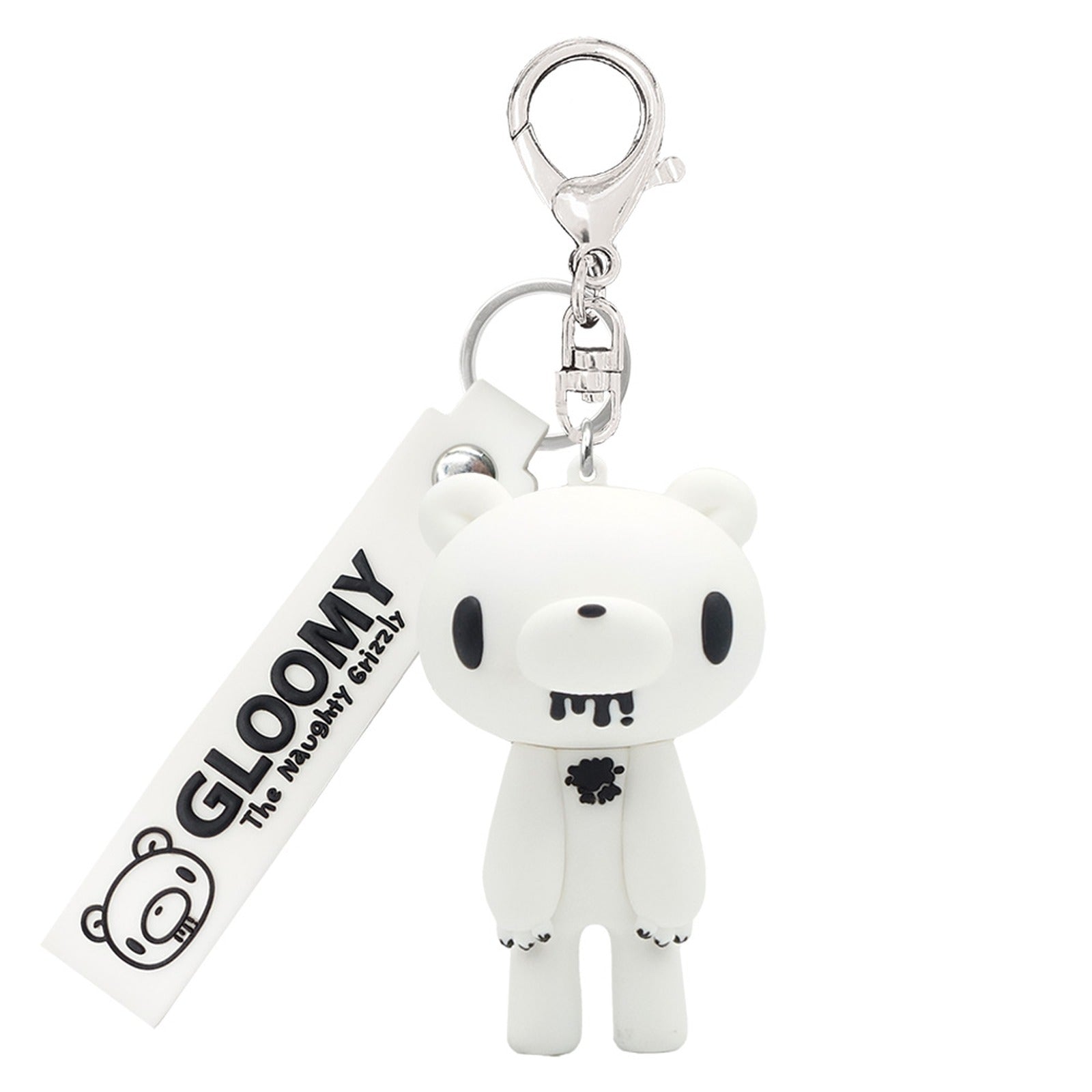 GLOOMY The Naughty Grizzly - Mono White Keyring Figure - Image 2