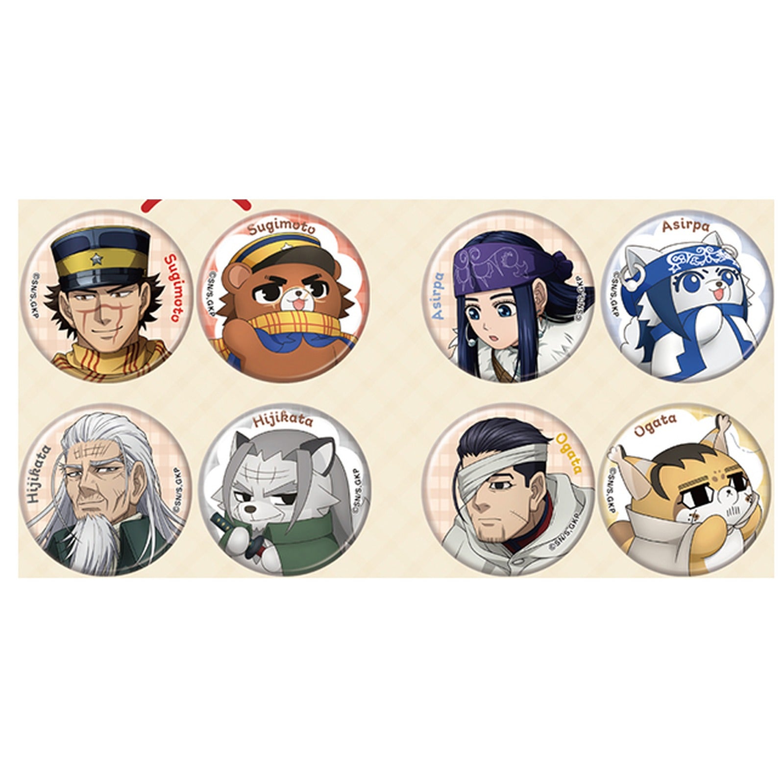Golden Kamuy x Doubutsu Phose Can Badge Set Collection (Blind Bag) - Image 3
